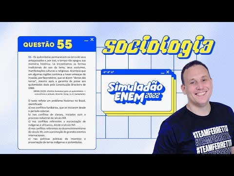 Thumbnail da aula: Resolução Simuladão ENEM 2022 - #Sociologia pt. 1
