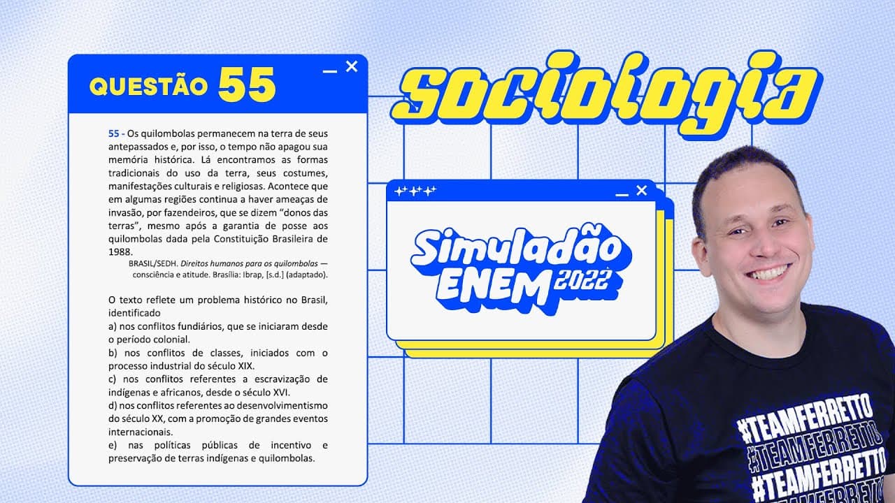 Thumbnail: Resolução Simuladão ENEM 2022 - #Sociologia pt. 1