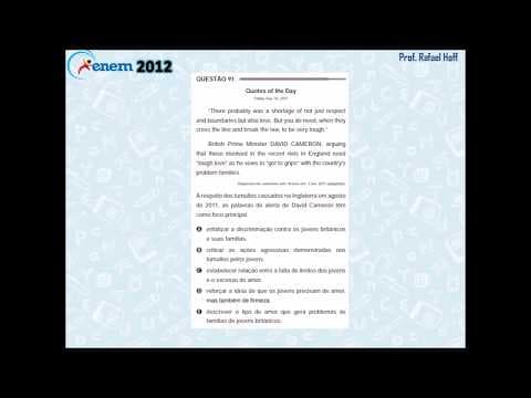 Thumbnail da aula: Inglês Enem 2012: compreensão de texto (David Cameron).