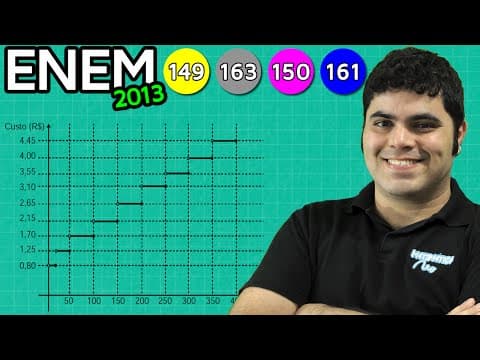 Thumbnail da aula: ENEM 2013 Matemática #26 - Intervalos no Plano Cartesiano e Expressões Numéricas com Decimais