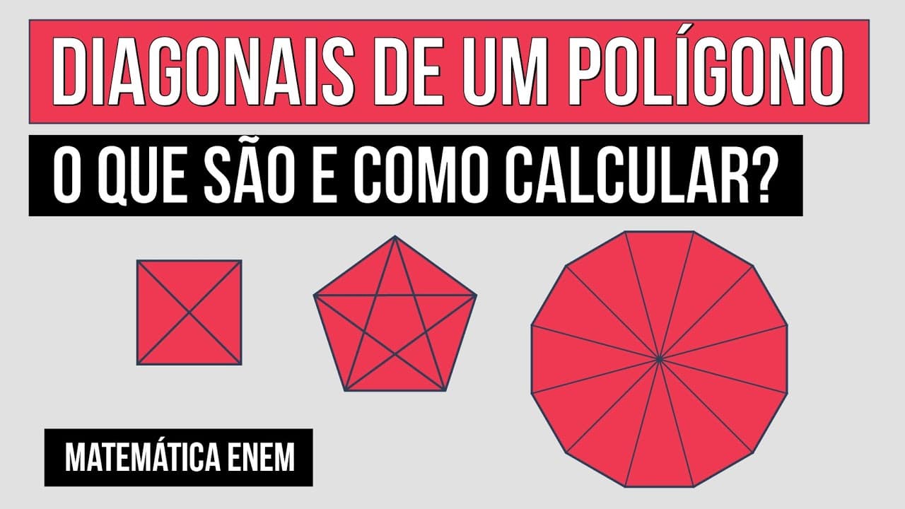 Thumbnail: DIAGONAIS DE UM POLÍGONO: o que são e como calcular? | Matemática para o Enem | Lucas Borguezan