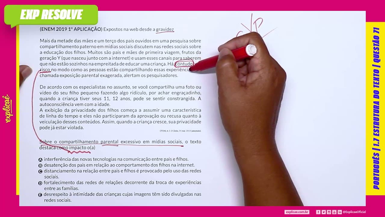 Thumbnail: EXPOSTOS NA WEB DESDE A GRAVIDEZ MAIS DA METADE DAS MÃES E UM TERÇO DOS (...) | ESTRUTURA DO TEXTO