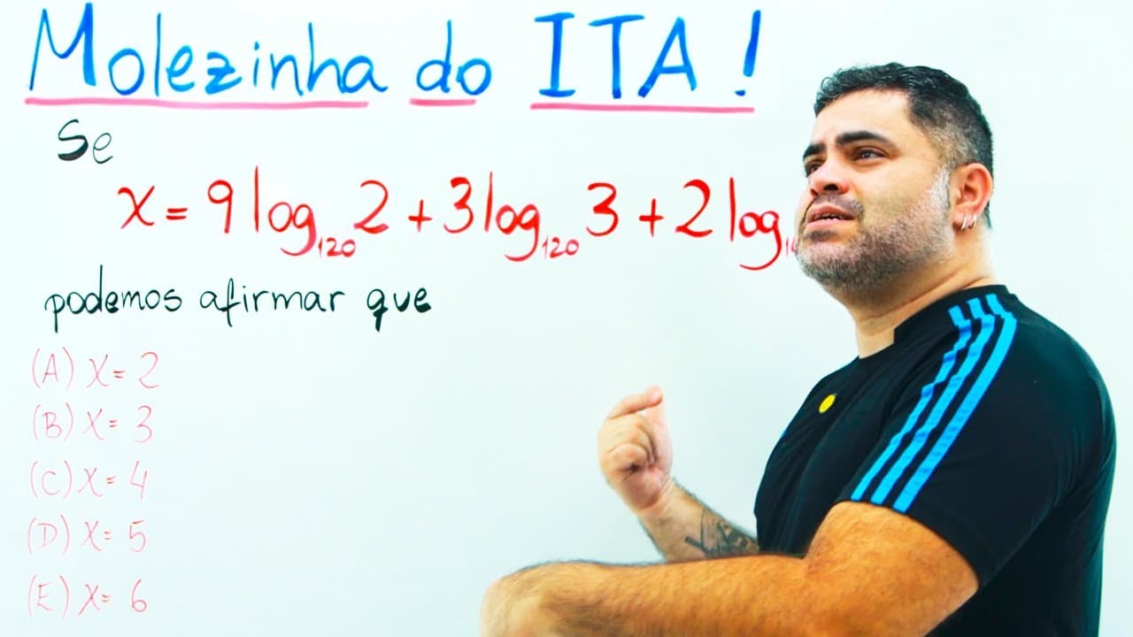 Thumbnail: PROPRIEDADES DOS LOGARITMOS usadas na ORDEM INVERSA nessa QUESTÃO DO ITA