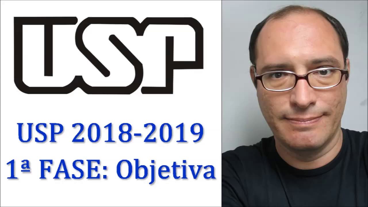 Thumbnail: Prova FUVEST 2018 2019 1a fase questão 54