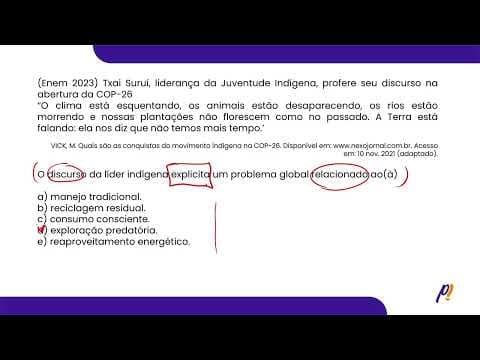 Thumbnail da aula: ENEM 2023 - Questões Ambientais e Geopolítica Global | Txai Suruí, liderança da Juventude...