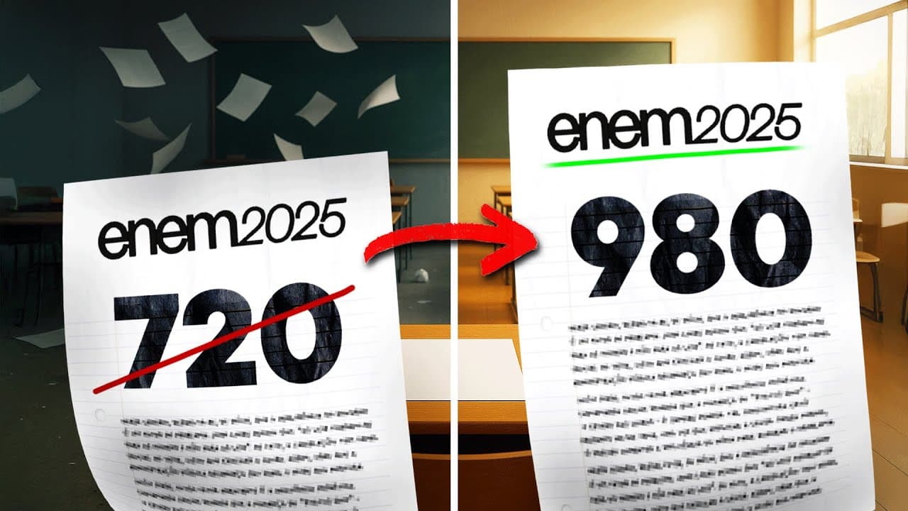 Thumbnail: Como SALTAR de 700 para 900+ na REDAÇÃO do Enem 2025