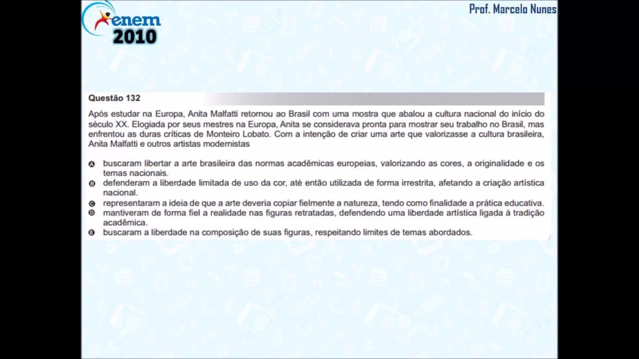 Thumbnail: Enem 2010: artes plásticas (Anita Malfatti).