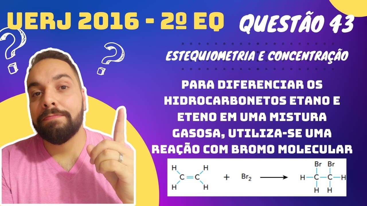 Thumbnail: UERJ 2016 - 2º EQ - Para diferenciar os hidrocarbonetos etano e eteno em uma mistura gasosa