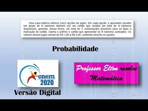Thumbnail da aula: ENEM 2020 - Versão Digital - Probabilidade - Uma casa lotérica oferece cinco opções de jogos