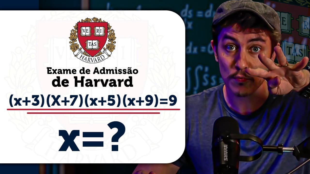 Thumbnail: Questão braba de MATEMÁTICA do exame de admissão de HARVARD (explicada no detalhinho)