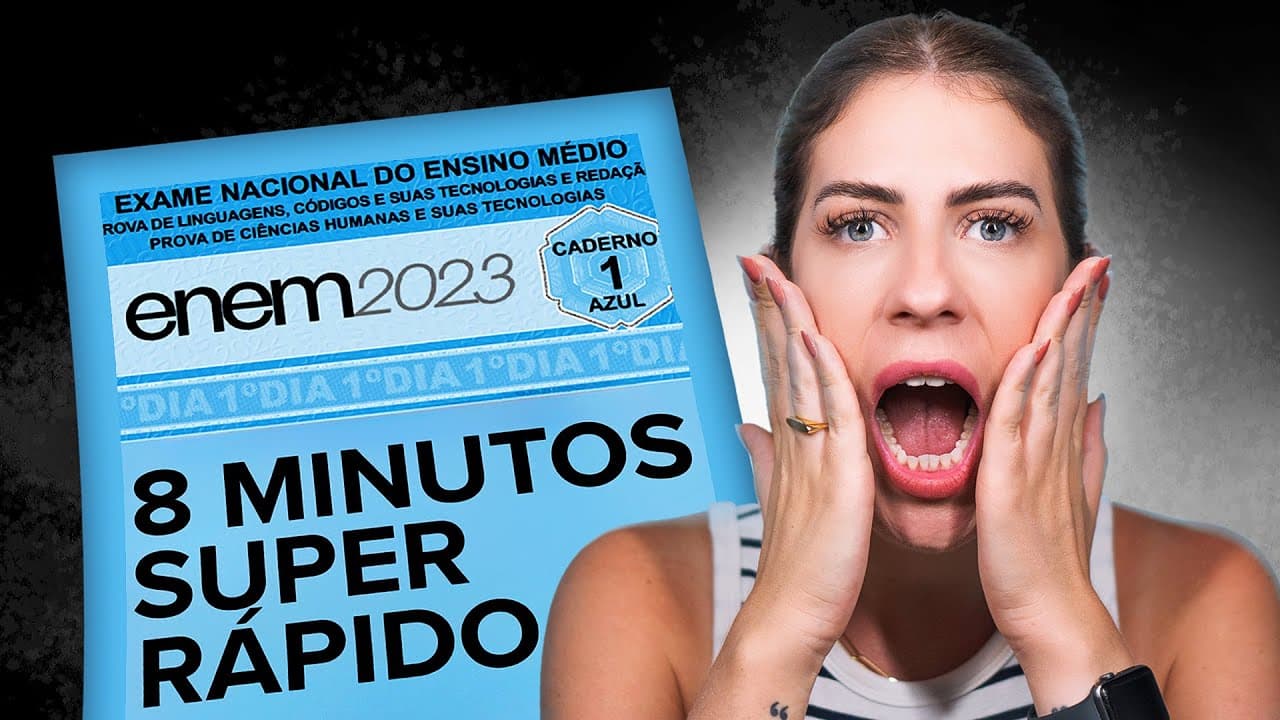 Thumbnail: APRENDA COMO FAZER UMA REDAÇÃO EM 8 MINUTOS