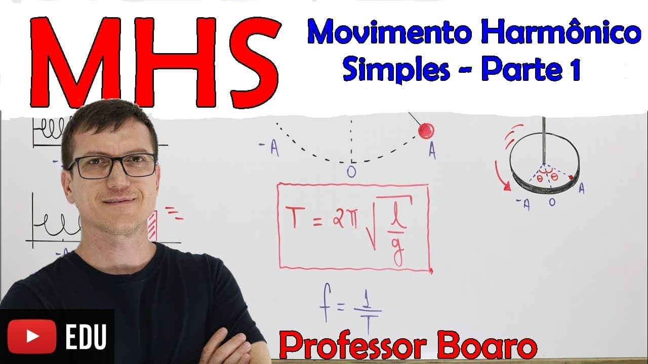 Thumbnail: MHS (Movimento Harmônico Simples) - ONDULATÓRIA  - Aula 14 - Professor Boaro