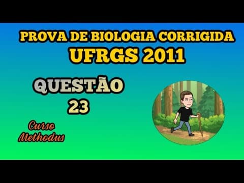 Thumbnail da aula: 23 de 2011 da prova de biologia da UFRGS - A reação química representada abaixo está relacionada