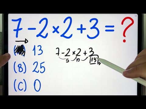 Thumbnail da aula: 🤯 7-2×2+3 = ??? A Expressão Numérica BUGANTE que Viralizou e PAROU A INTERNET! Você consegue?