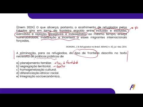 Thumbnail da aula: ENEM 2024 - DEMOGRAFIA E URBANIZAÇÃO | O que alicerça, portanto, o acolhimento de refugiados...