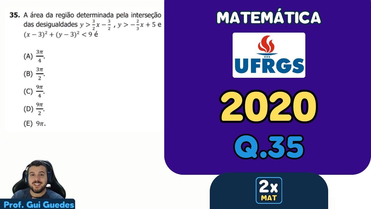 Thumbnail: Resolução Matemática UFRGS 2020 - Questão 35 | Matemática em Dobro
