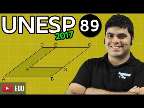 Thumbnail da aula: UNESP 2017 Matemática Questão 89 Relação entre Área e Lado de um Losango