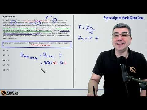 Thumbnail da aula: Para Maria Clara: Um guindaste elétrico com potência mecânica total de 300 W