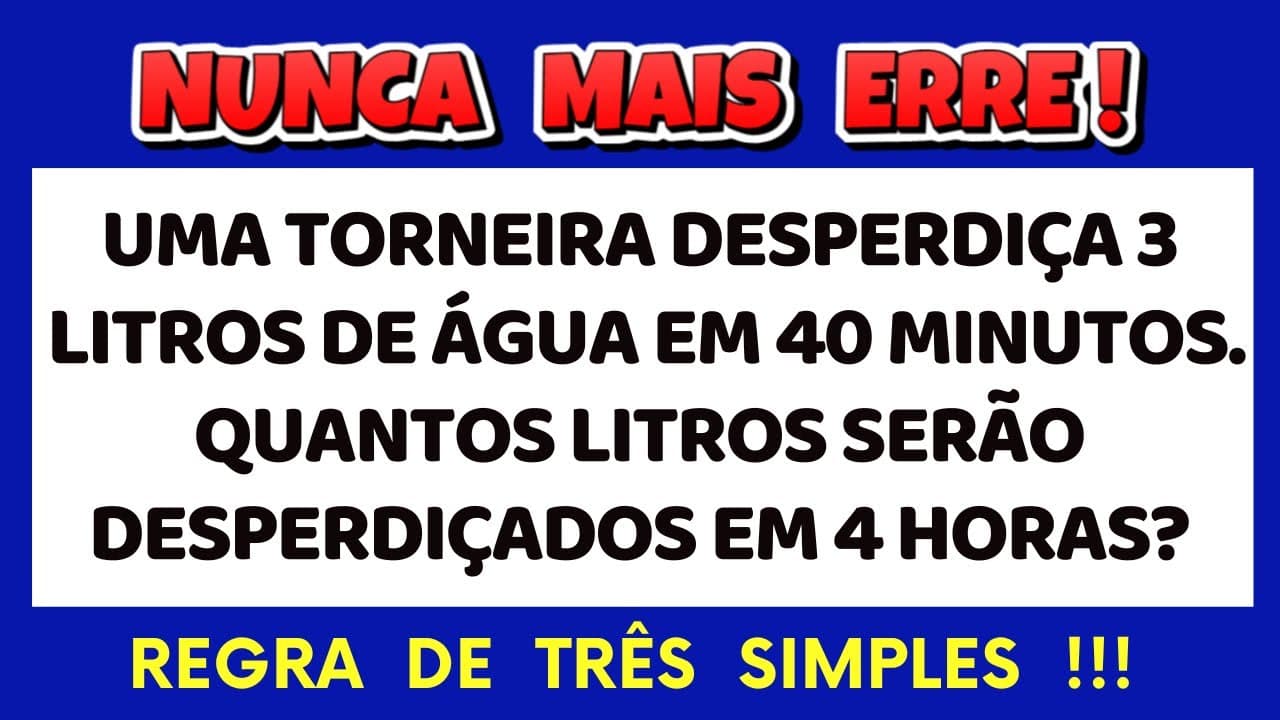 Thumbnail: 😱REGRA DE TRÊS SIMPLES COMO VOCÊ NUNCA VIU!!!!