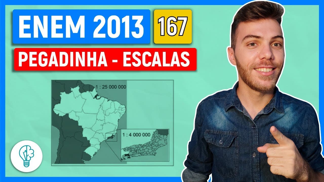 Thumbnail: 🛑167 Enem 2013 - ESCALAS - A figura apresenta dois mapas, em que o estado do Rio de Janeiro é visto
