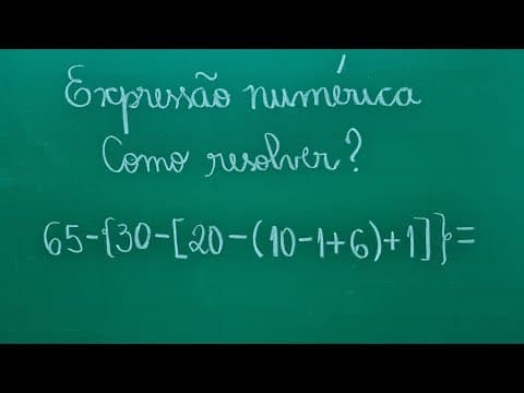 Thumbnail da aula: 💢 EXPRESSÃO NUMÉRICA com PARÊNTESES, COLCHETES e CHAVES - Professora Angela Matemática