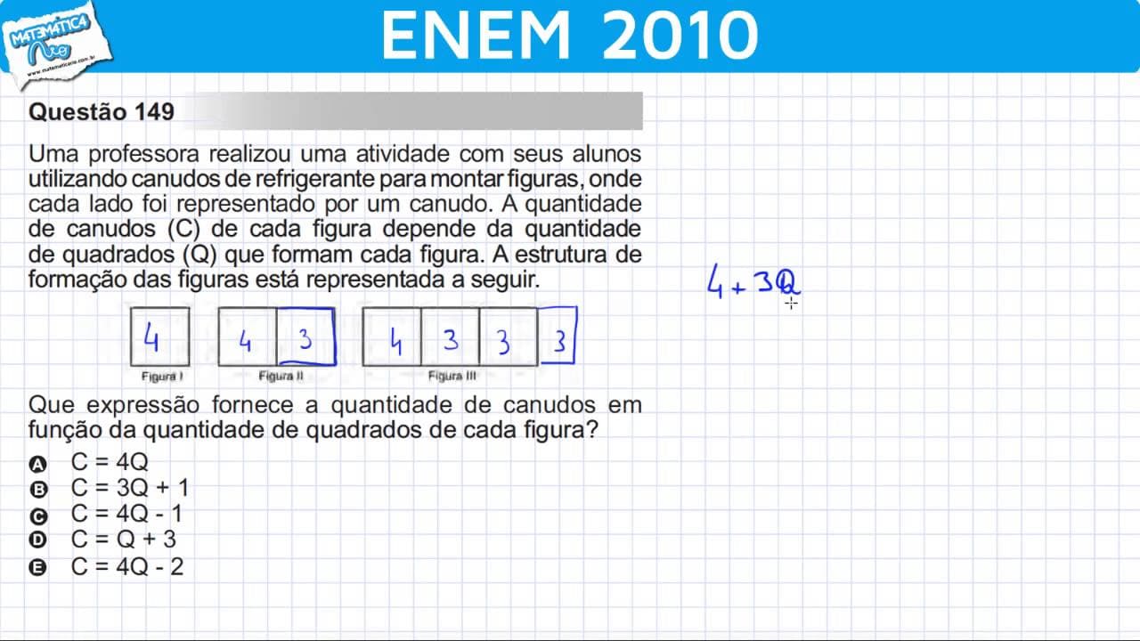 Thumbnail: ENEM 2010 Matemática #14 - Determinando a Fórmula de uma Função Afim