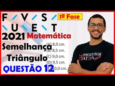 Thumbnail da aula: FUVEST 2021 | QUESTÃO 12 | Gabarito Matemática | Maior Quadrado no Triângulo