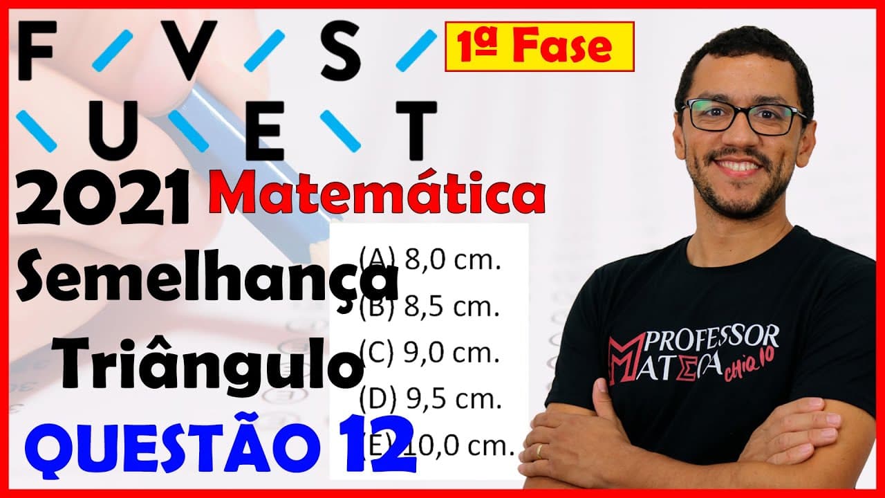 Thumbnail: FUVEST 2021 | QUESTÃO 12 | Gabarito Matemática | Maior Quadrado no Triângulo
