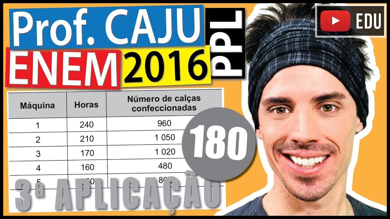 Thumbnail: [ENEM 2016 PPL] 180 📓 RAZÃO E PROPORÇÃO Cinco máquinas de costura são utilizadas em uma