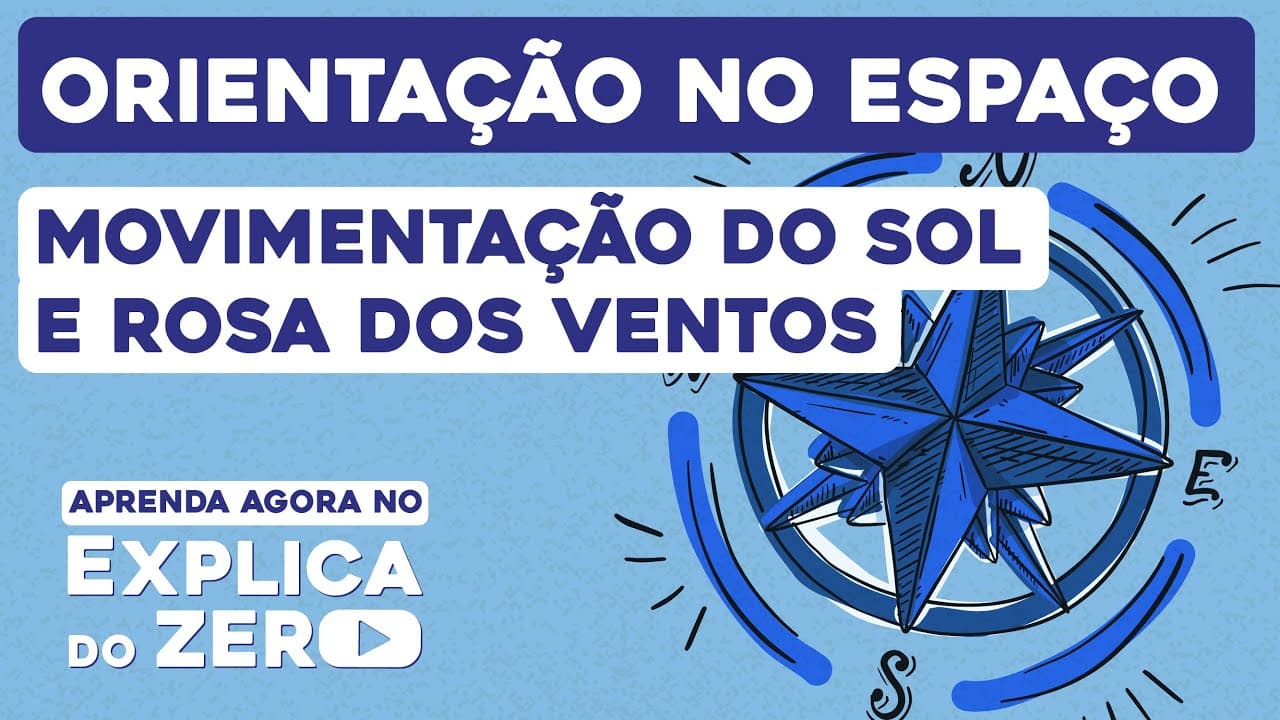 Thumbnail: ORIENTAÇÃO NO ESPAÇO: movimentação do sol e rosa dos ventos | Geografia | Explica do Zero | Eduardo