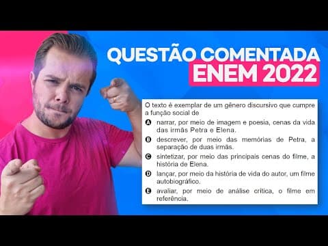 Thumbnail da aula: Questão ENEM 2022 - Elena: sintetizar ou avaliar?