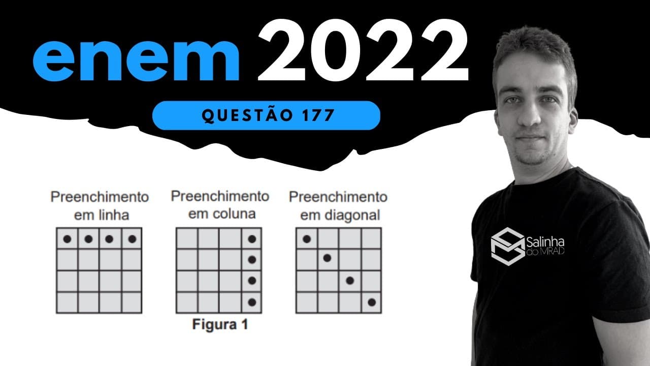 Thumbnail: ENEM 2022 - QUESTÃO 177 - PROBABILIDADE - Em um jogo de bingo, as cartelas contêm 16 quadrículas