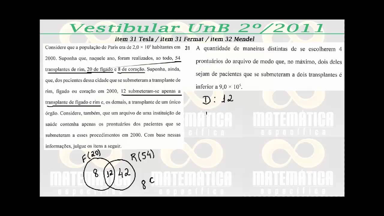 Thumbnail: Correção prova de Matemática UnB 2º-2011