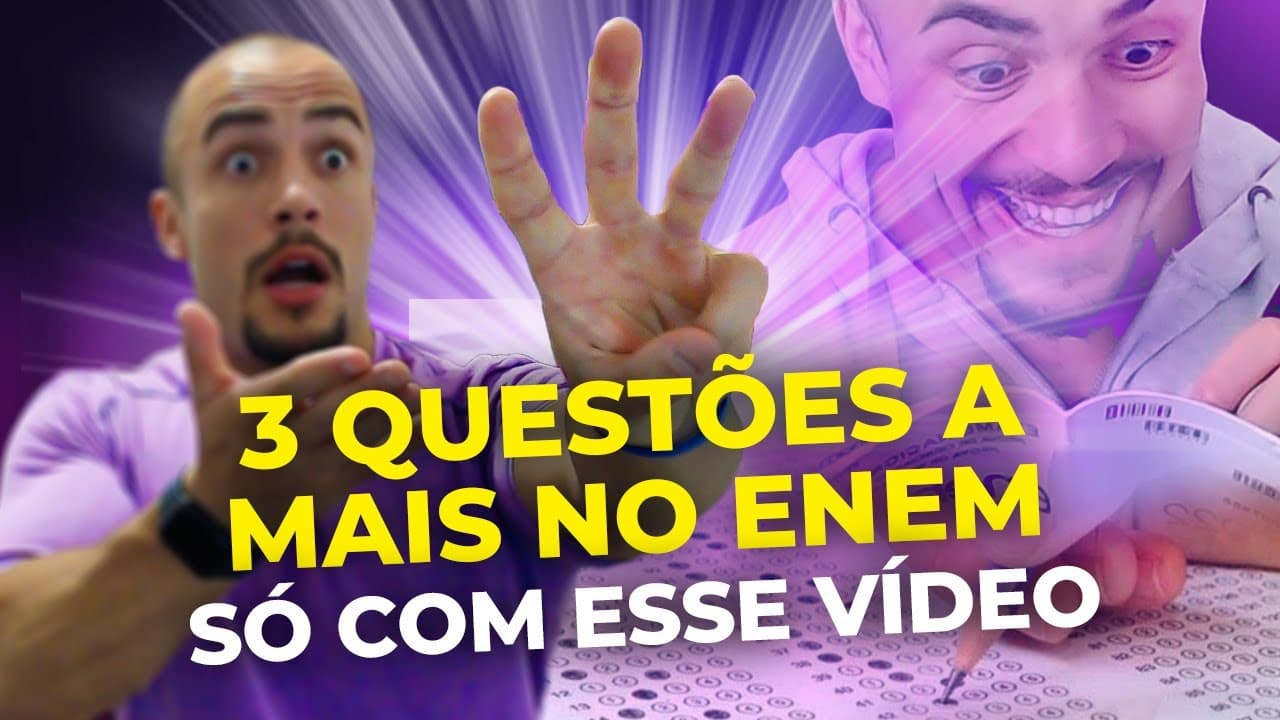 Thumbnail: 3 QUESTÕES QUE VÃO ESTAR NA SUA PROVA DO ENEM 2023 | VEJA A RESOLUÇÃO