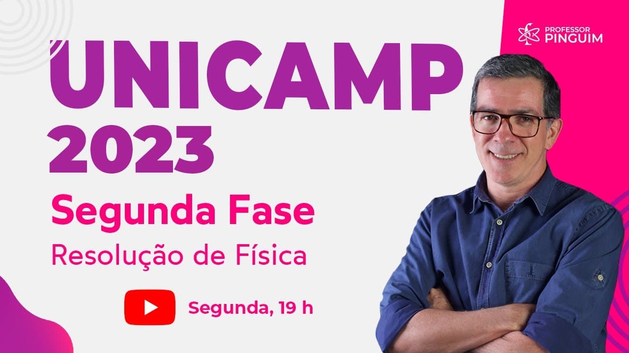 Thumbnail: UNICAMP 2023 Segunda Fase | Resolução de Física🐧 Professor Pinguim