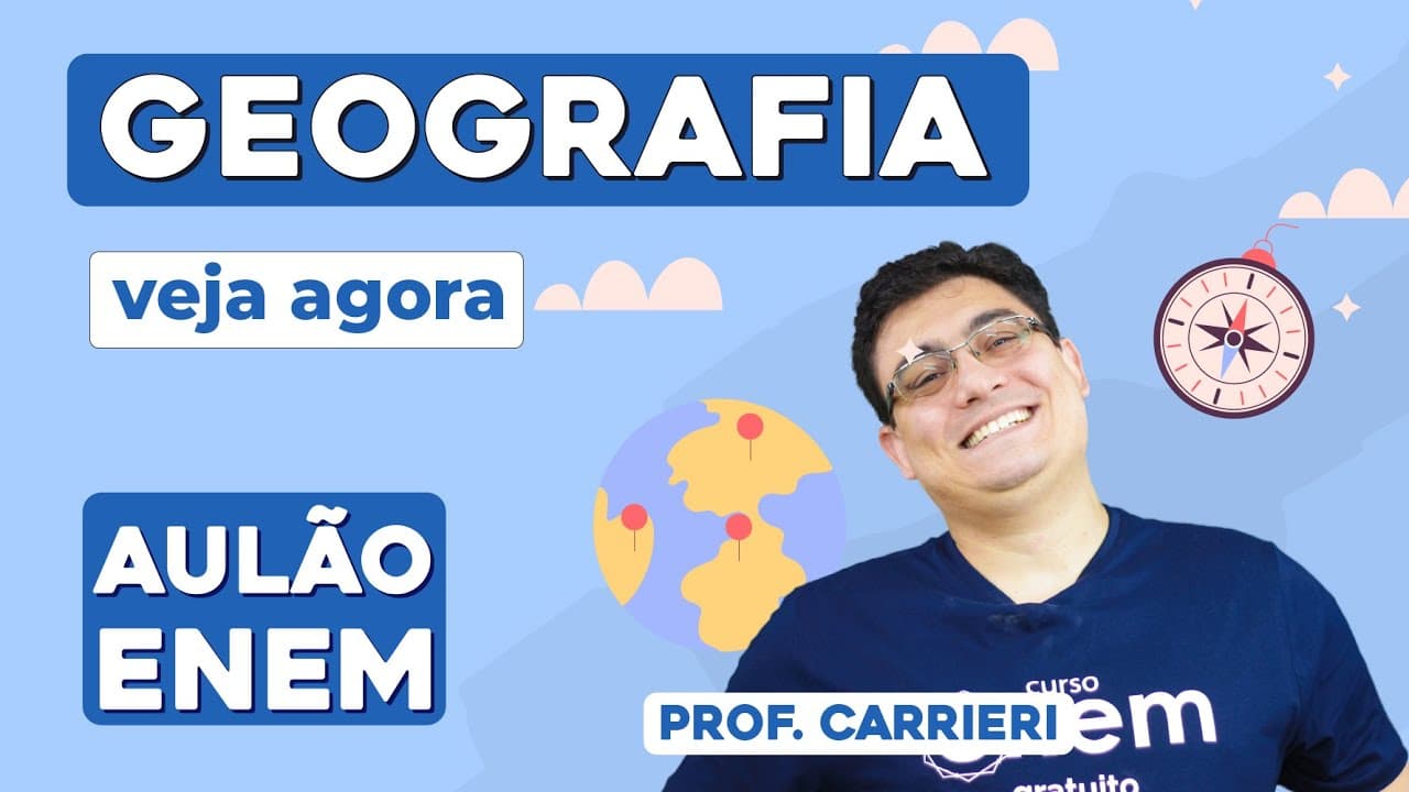 Thumbnail: AULÃO DE GEOGRAFIA PARA O ENEM: 10 temas que mais caem | Aulão Enem | Prof. Raphael Carrieri