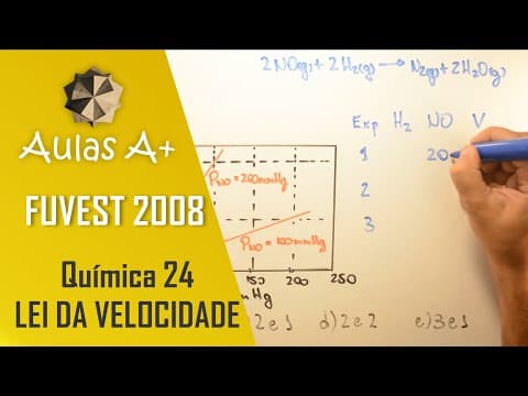 Thumbnail da aula: Velocidade GRÁFICA FUVEST 2008 - Química 24 - Lei da Velocidade - 1ª fase - Aulas A+ Resolve
