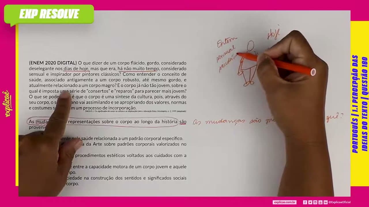 Thumbnail: O QUE DIZER DE UM CORPO FLÁCIDO, GORDO, CONSIDERADO DESELEGANTE(...) | PERCEPÇÃO DAS IDEIAS DO TEXTO