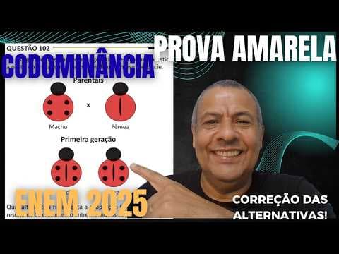 Thumbnail da aula: ENEM 2025 AMARELA Q.102_A figura apresenta a herança genética de uma característicaa partir do