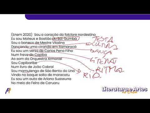 Thumbnail da aula: ENEM 2020 - Teoria Literária | Leão do Norte Sou o coração do folclore nordestino...