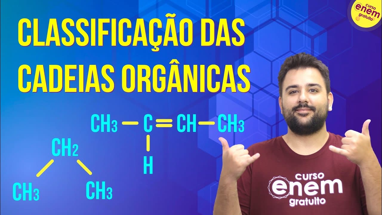 Thumbnail: CLASSIFICAÇÃO DAS CADEIAS ORGÂNICAS | Resumo de Química Orgânica para o Enem
