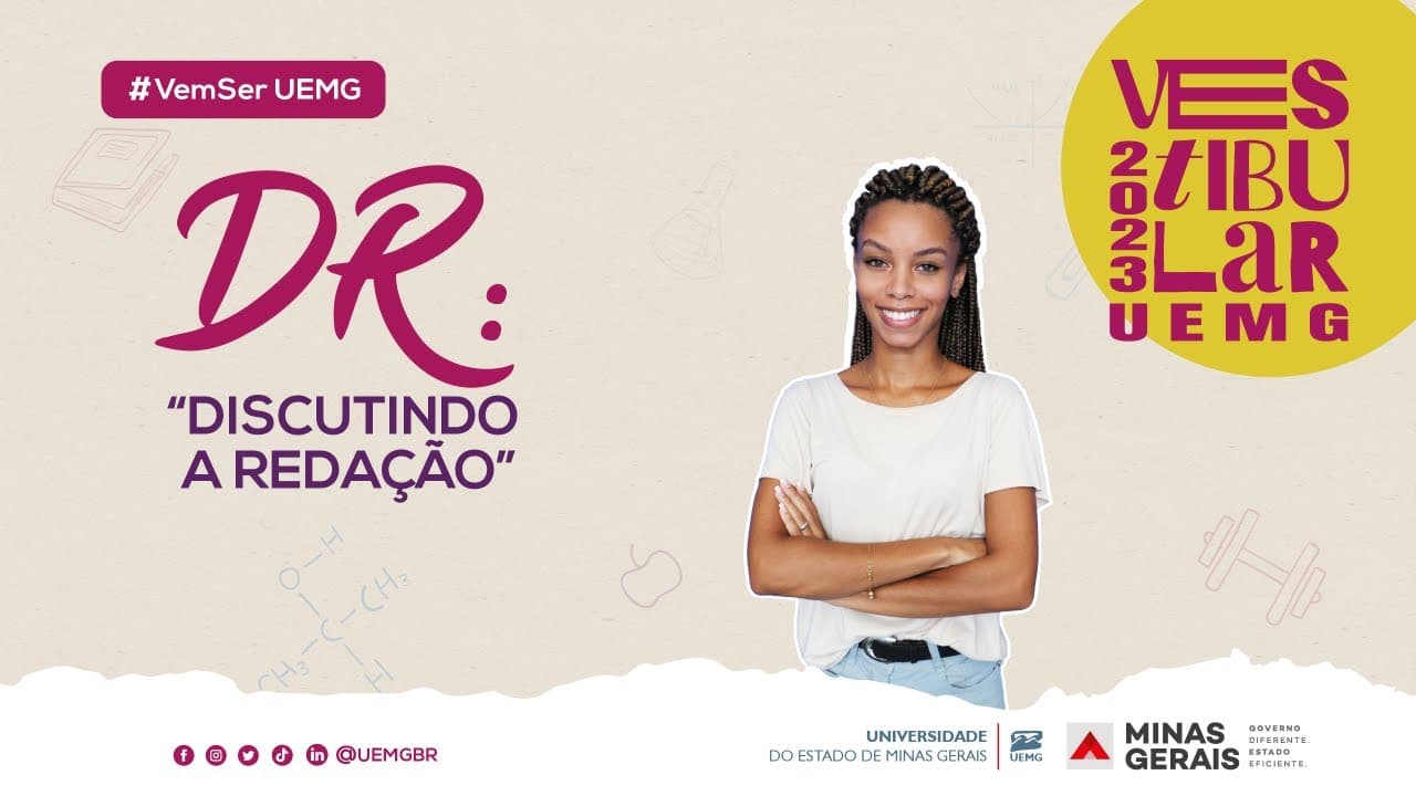 Thumbnail: Live DR - Discutindo a Redação | Vestibular UEMG 2023