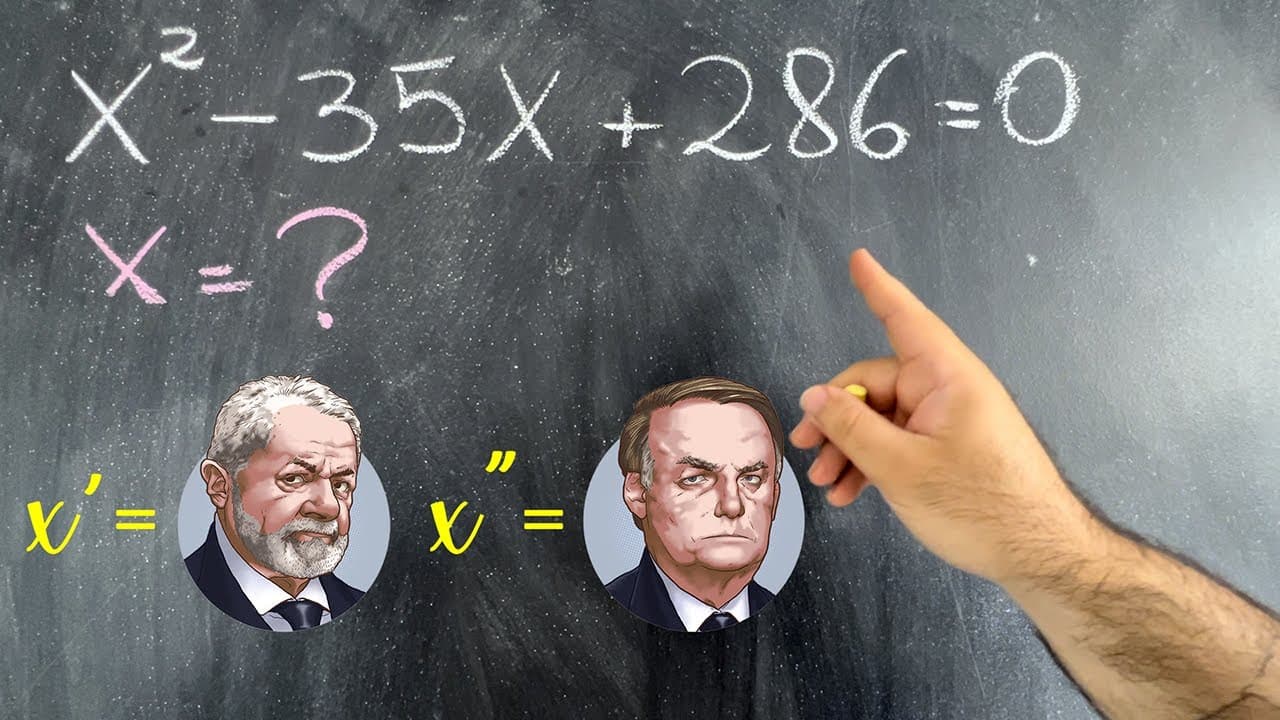 Thumbnail: ⭐️ ou 🔫? 13 ou 22? Equação Quadrática Polêmica das Eleições 2022! Lula ou Bolsonaro? Matemática
