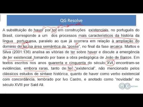 Thumbnail da aula: Português - Reflexão sobre formas e usos verbais, o “ter” pelo “haver” - ENEM