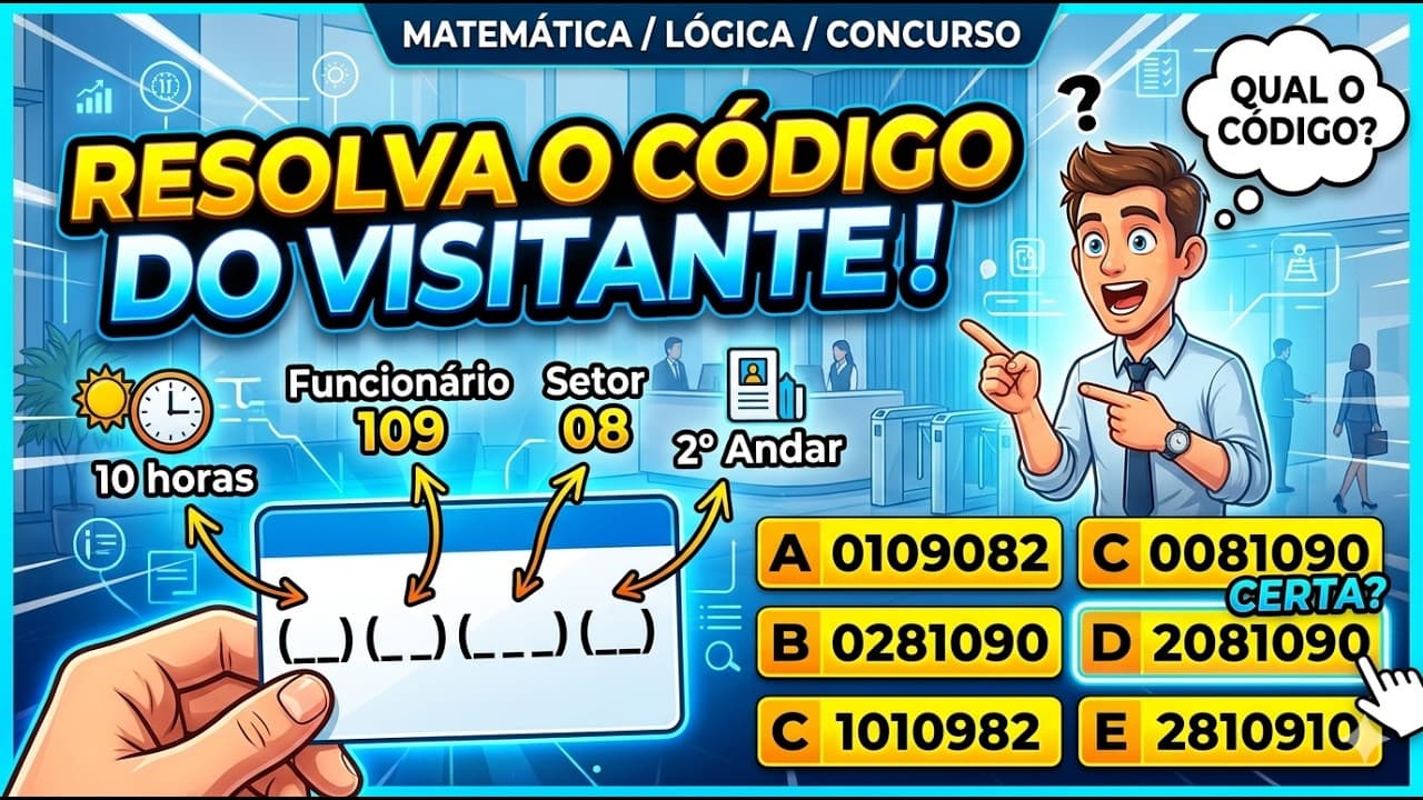 Thumbnail: 👉 "ENEM 2025: Para acompanhar o fluxo de visitantes em seu prédio, uma empresa estabeleceu...
