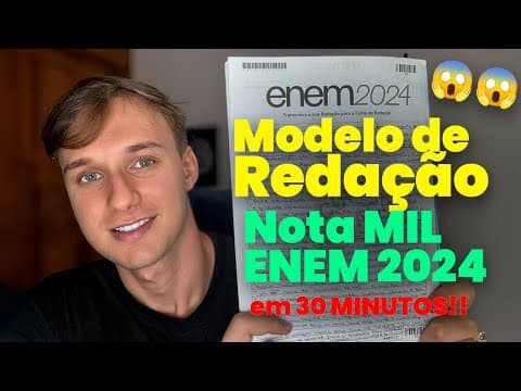 Thumbnail da aula: MODELO PRONTO DE REDAÇÃO PARA O ENEM 2024 (ÚNICO NOTA 1000)