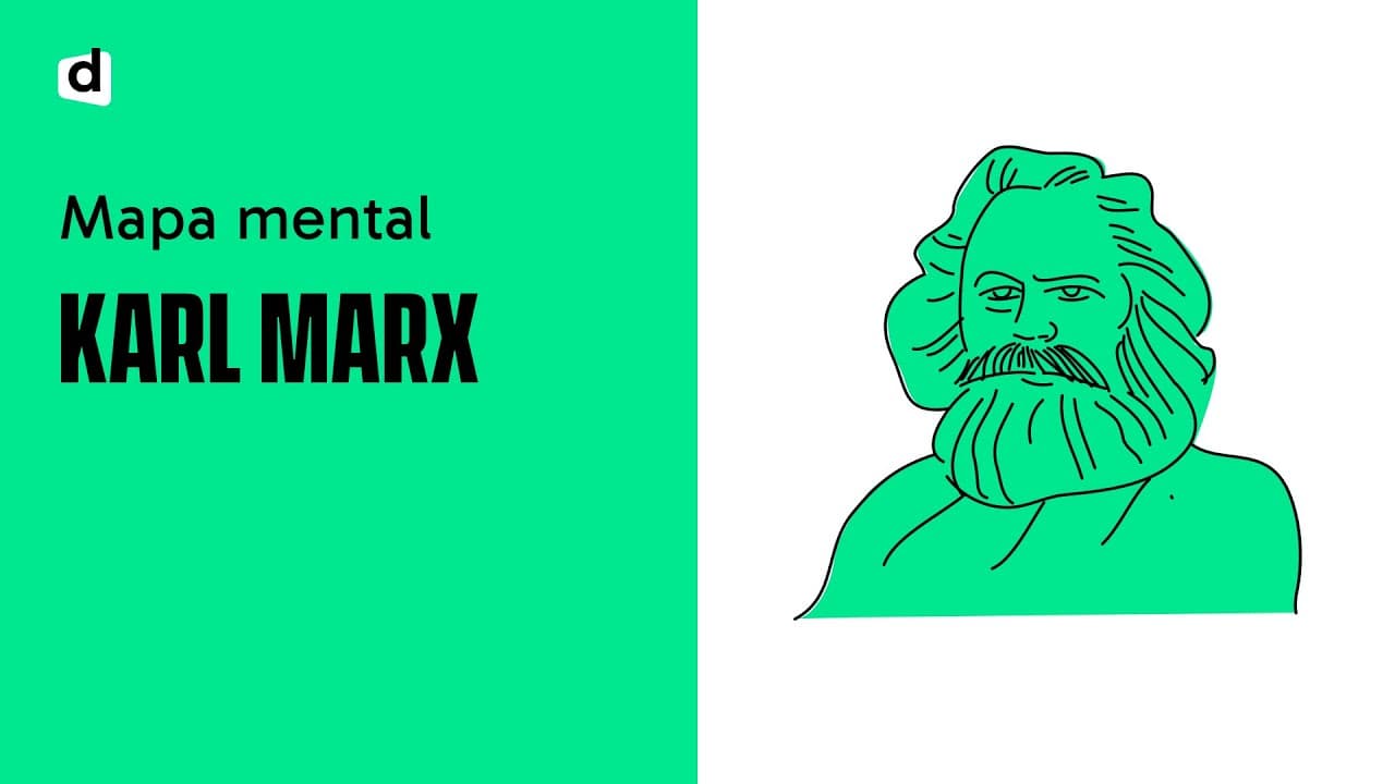 Thumbnail: KARL MARX - Filosofia | Mapa Mental | Quer Que Desenhe