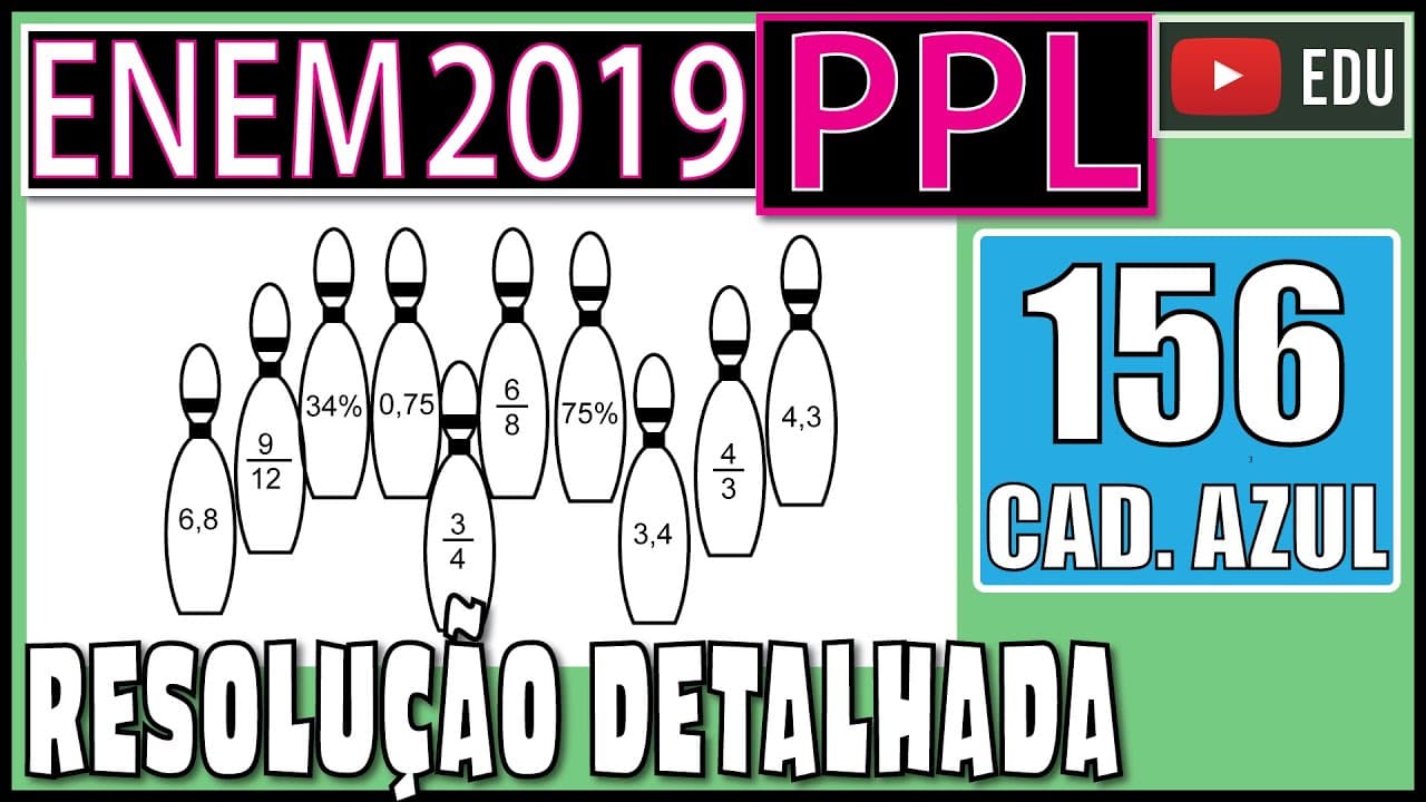 Thumbnail: [ENEM 2019 PPL] 156 📘 FRAÇÕES O boliche é um esporte cujo objetivo é derrubar, com uma bola, uma