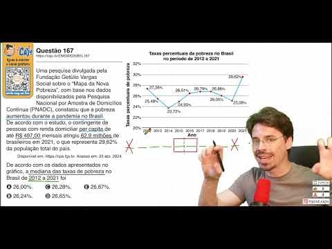 Thumbnail da aula: [ENEM 2025 Belém] 167 📘 MEDIANA Uma pesquisa divulgada pela Fundação Getúlio Vargas Social sobre o