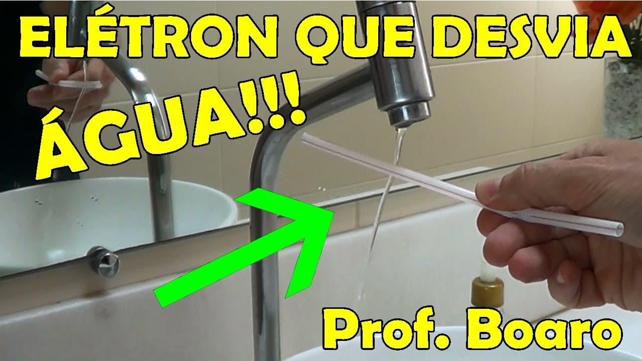 Thumbnail: ELÉTRON QUE DESVIA ÁGUA - EXPERIÊNCIA DE FÍSICA - ELETRIZAÇÃO POR ATRITO- Prof.  Boaro